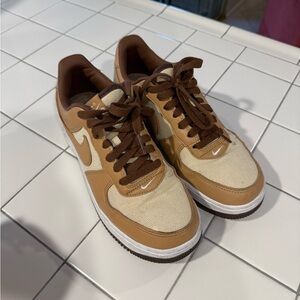 Nike Tan and Brown Vintage-Inspired Sneakers